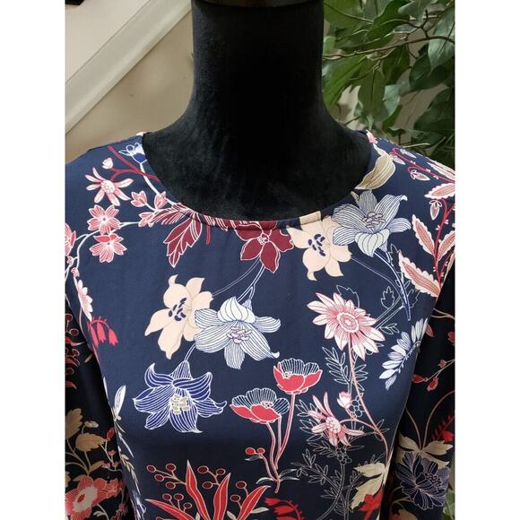 Charter Club Women's Blue Floral Polyester Round Neck Long Sleeve Top Blouse XXL - Picture 4 of 12